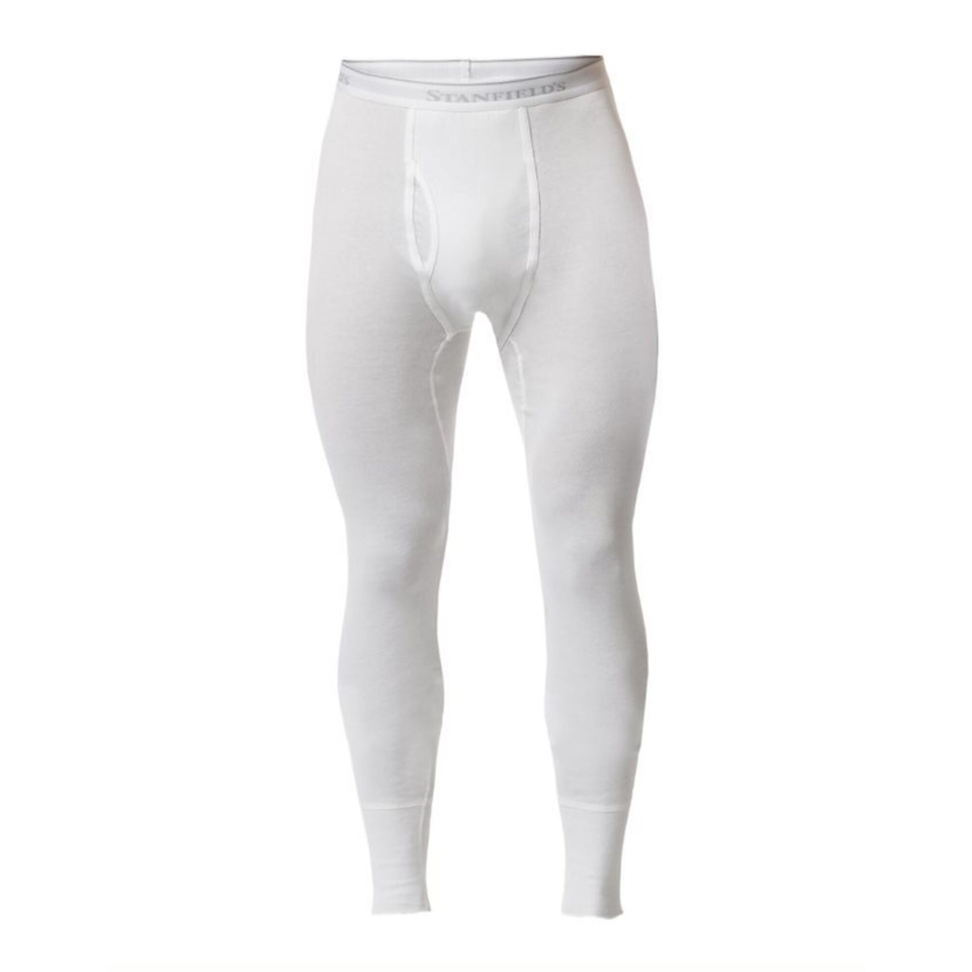 Stanfield's, Men's Premium Cotton Rib Knit Long Johns, Size M, Color WHITE, Model# 2512-White-M